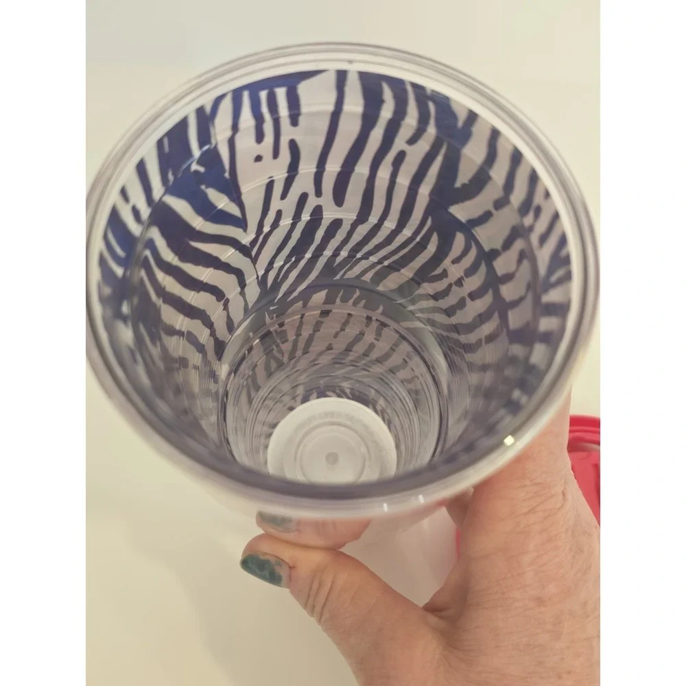 Lilly Pulitzer Jungle Tumble Pink Gold 24oz Insulated Plastic Tumbler Cup‎ NEW